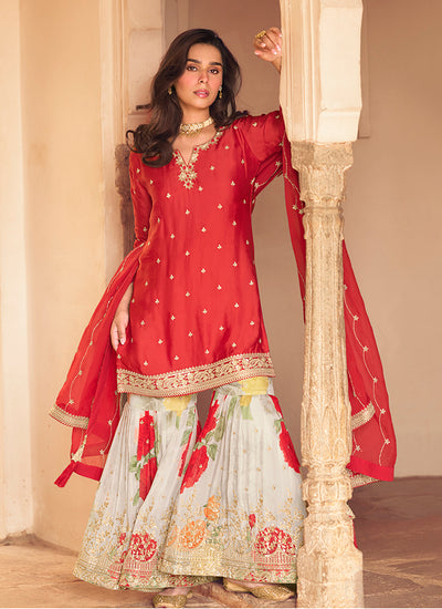 Red Bollywood Dress At Hatkay