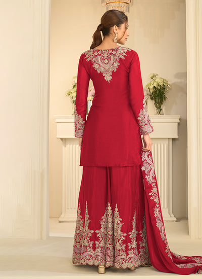 Buy Red Gharara Suit In UAE