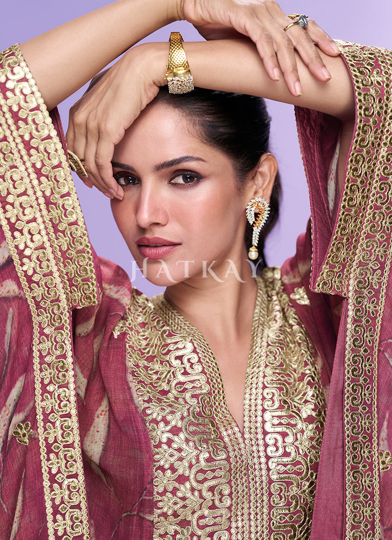 Red Bollywood Kaftan Style Gharara Set