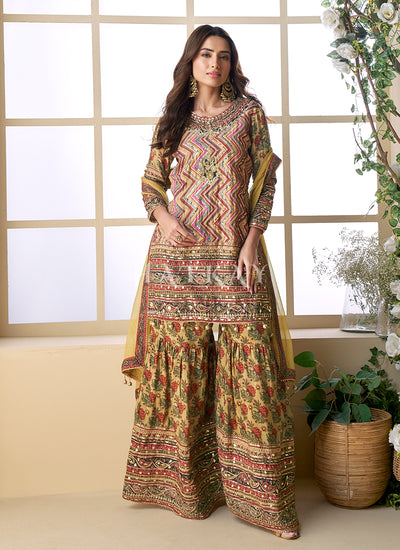 Buy Yellow Gharara Suit For Mehendi Function
