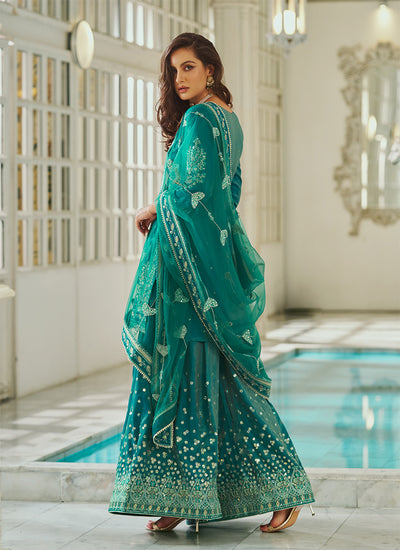 Shop Jade Green Sharara Set Online