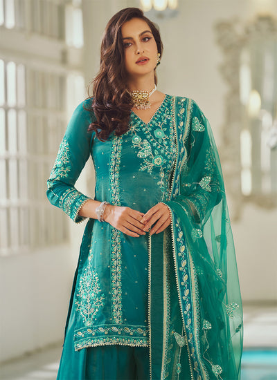 Shop Green Sharara Suits For Women Online