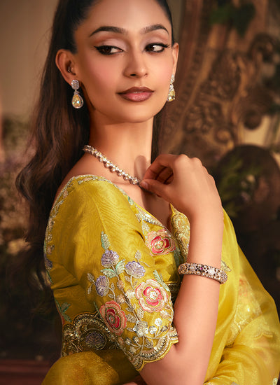 Golden Yellow Sari At Hatkay