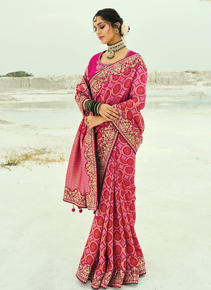 Buy Pink Designer Sarees