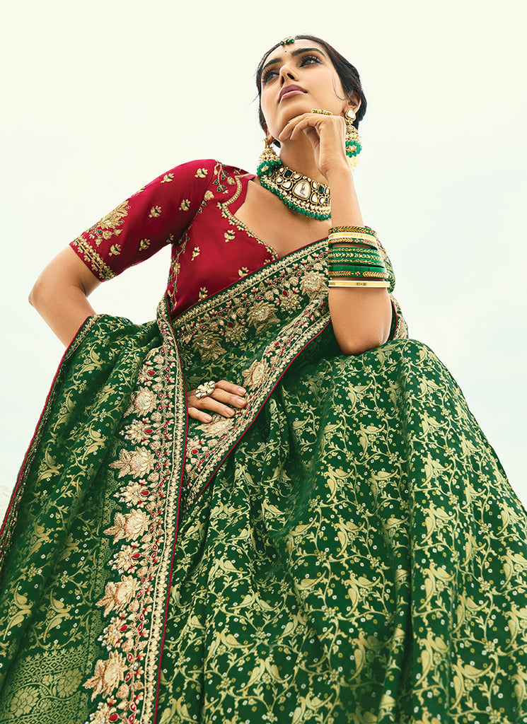 Buy Green Bollywood Sari