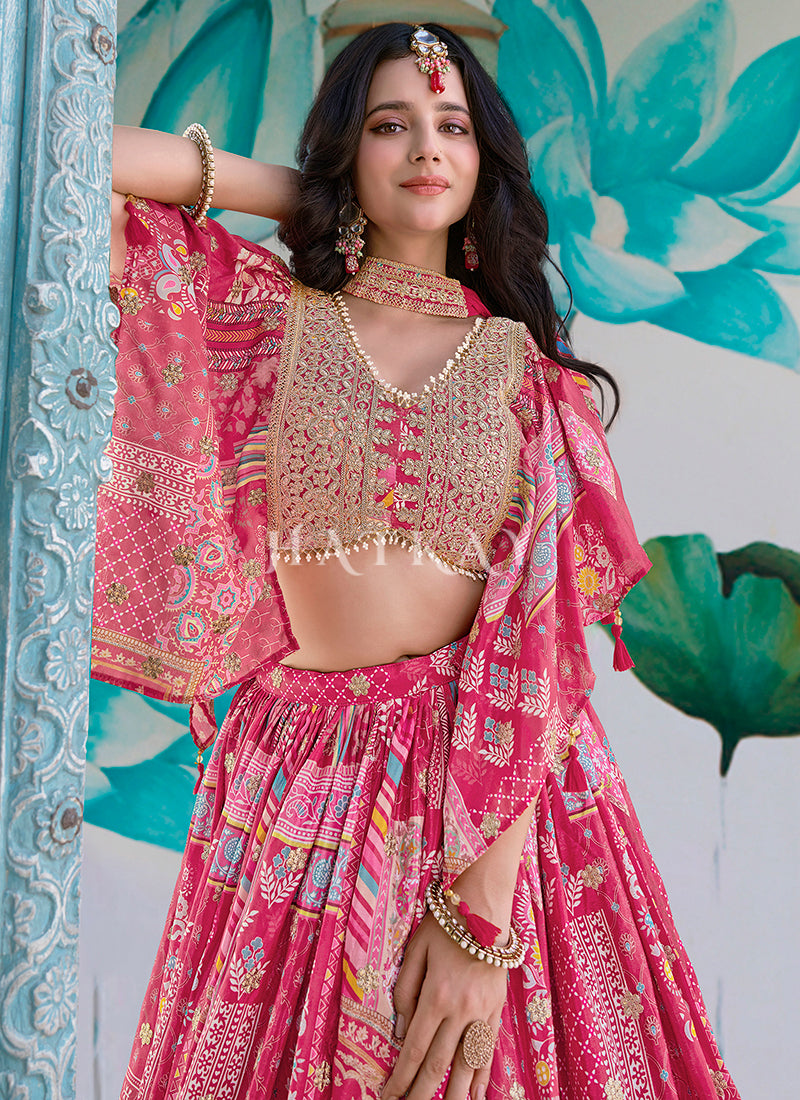 Buy Pink Colour Lehenga Choli Online