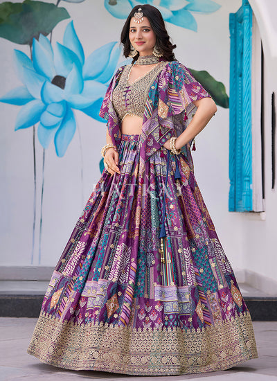 Buy Purple Lehenga Choli for Weddings - Hatkay