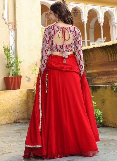 Shop Red Traditonal Lahenda Choli
