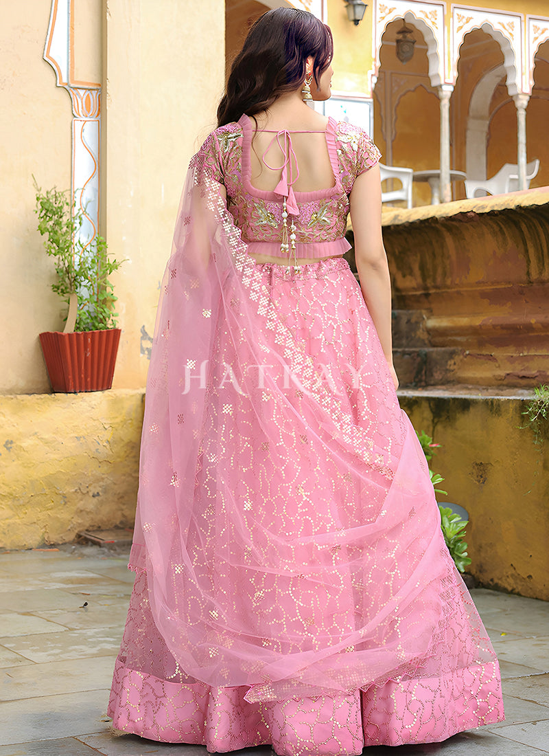 Buy Pink Partywear Lenghas
