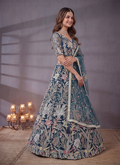 Shop Turquoise Traditional Lehenga Choli Online