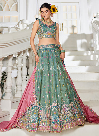 Buy Green Lehengas In UK