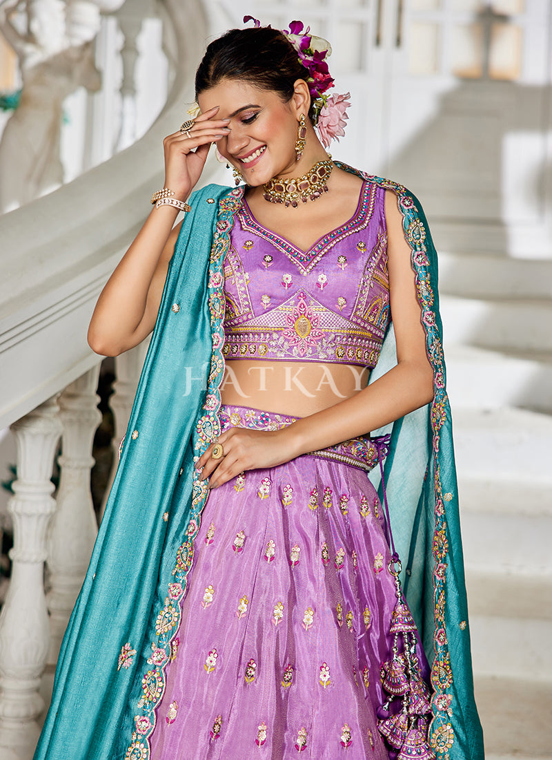 Buy Purple Lehenga Choli Online | Hatkay