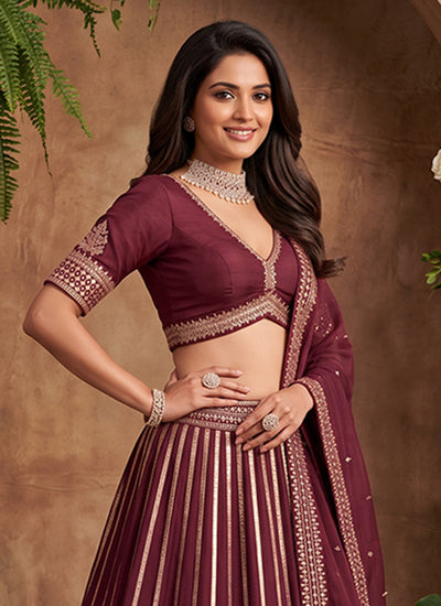 Buy Deep Red Lehenga Choli In UK