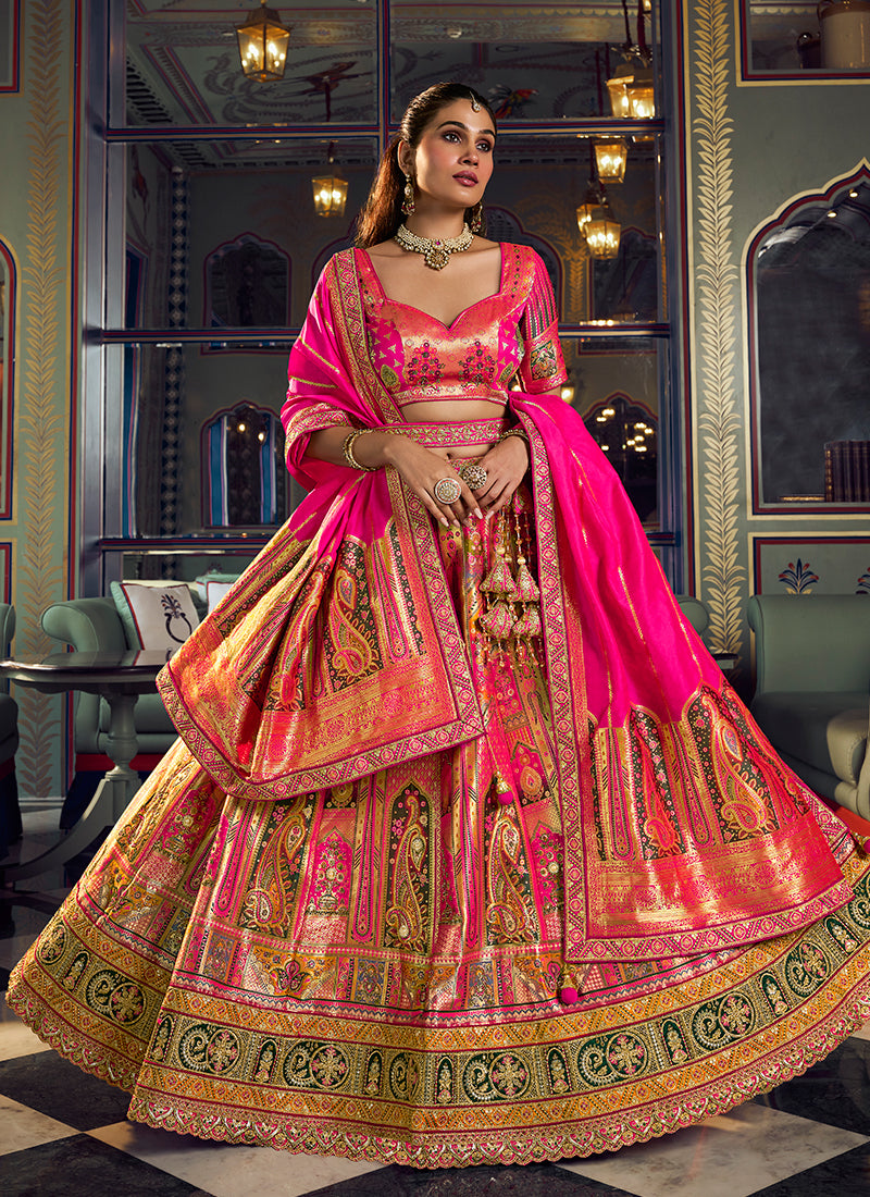 Designer Rani Pink Silk Lehenga Choli