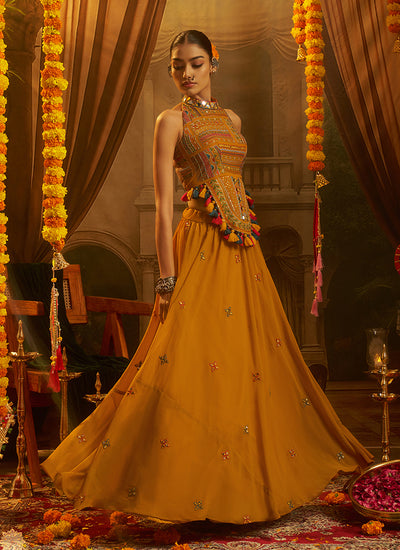 Buy Mustard Lehenga For Women