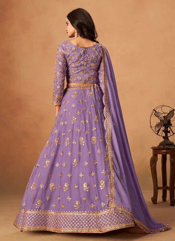 Lilac Embroidery Traditional Lehenga Choli