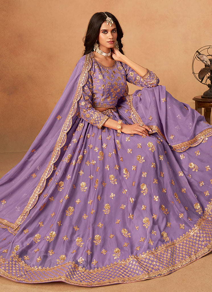 Lilac Bollywood Lengha Choli At Hatkay