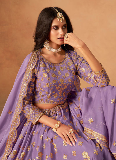 Lilac Lahenda Choli Online At Hatkay