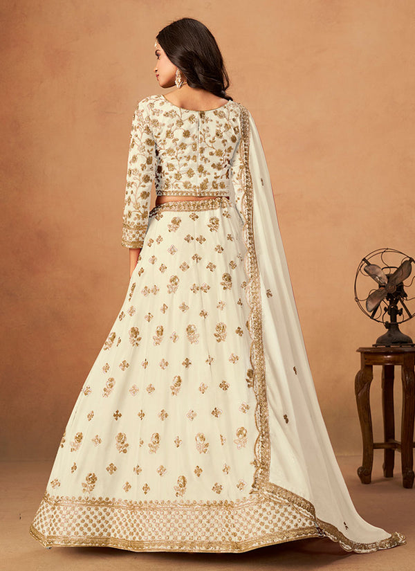 Ivory Embroidery Traditional Lehenga Choli