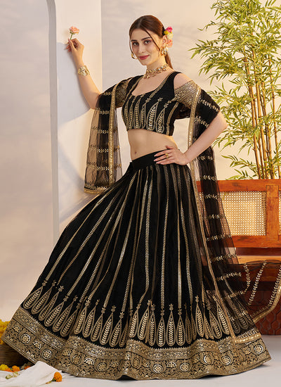 Buy Black Bollywood Lehenga Choli At Hatay