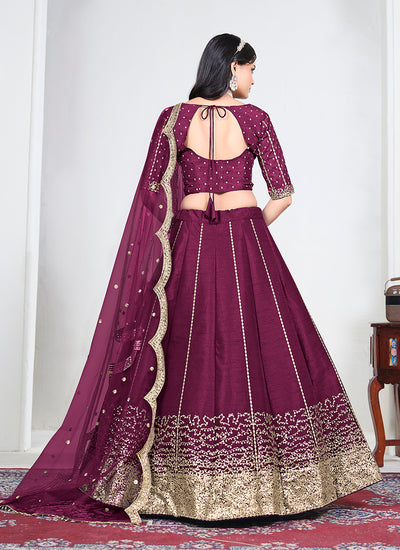 Buy Wine Bridal Lehenga Choli In Germany