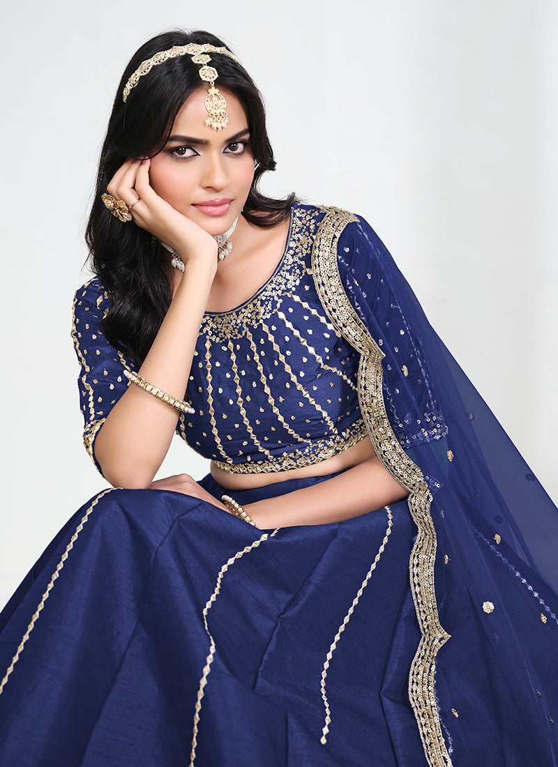 Buy Royal Blue Lengha Choli Online