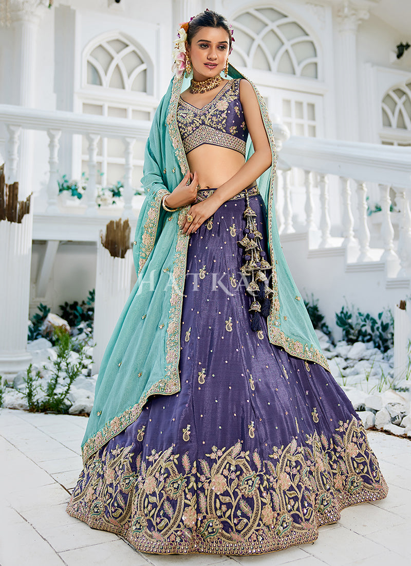 Buy Purple Traditonal Lahenda In USA