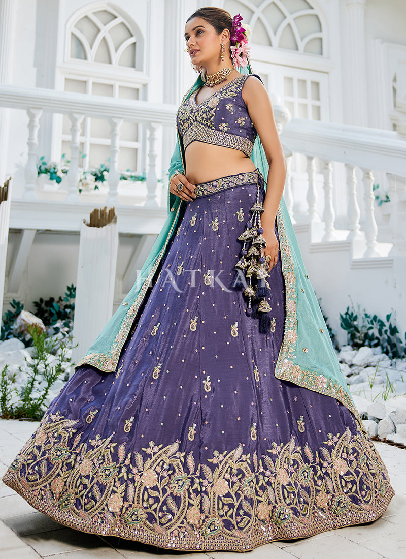 Buy Purple Lehengas For Weddings