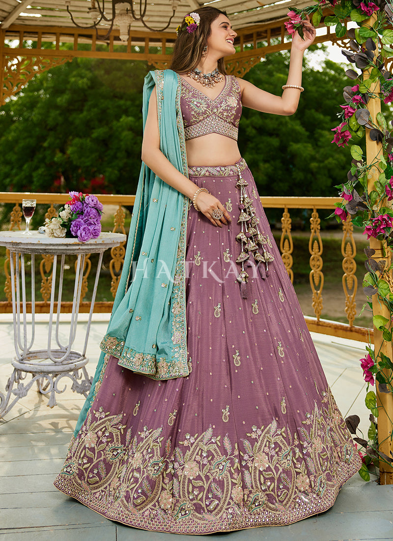 Shop Mauve Designer Lehenga Choli in UAE Online for Women