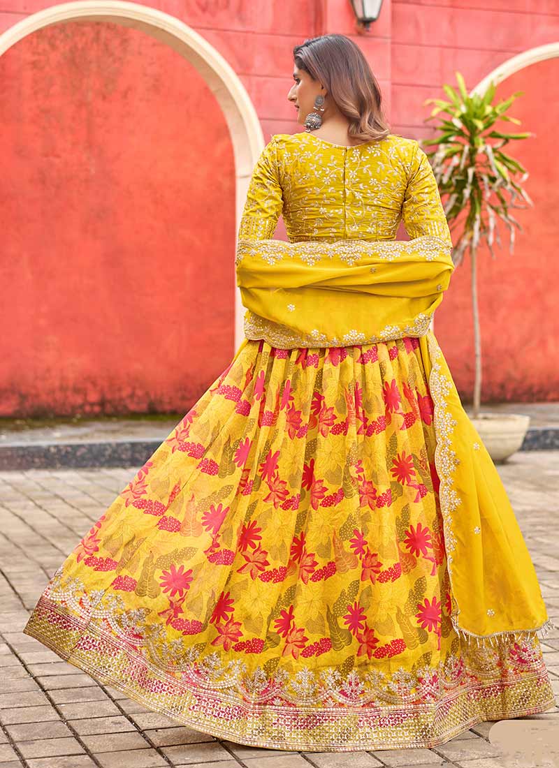 Shop Yellow Lehenga Choli In USA & Canada