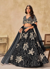 Black Sequins Embroidered Lehenga Choli