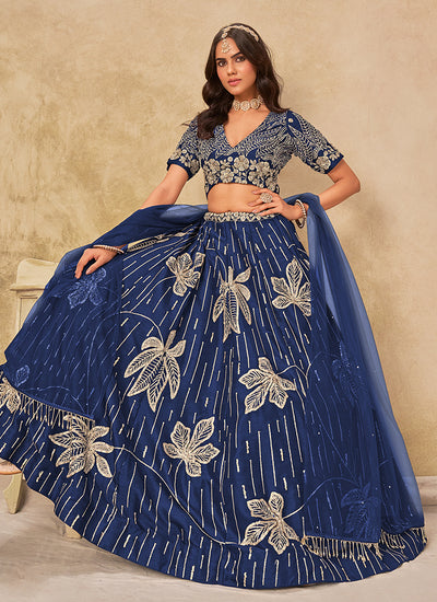 Buy Designer Blue Lahenda Choli At Hatkay