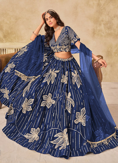 Buy Blue Wedding Lahenda Choli Online
