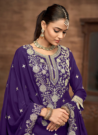 Buy Violet Lehenga Kurti