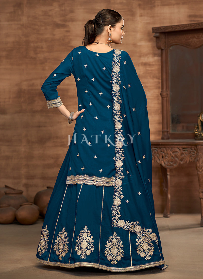 Buy Royal Blue Lehenga Kurti