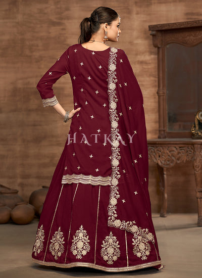 Buy Maroon Lehenga Kurti