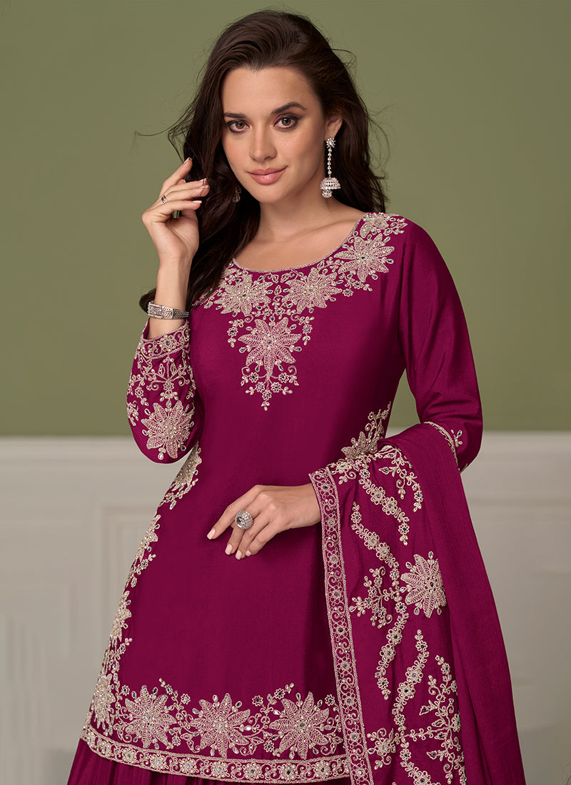 Buy Wine Lehenga Kurti Set In Canada