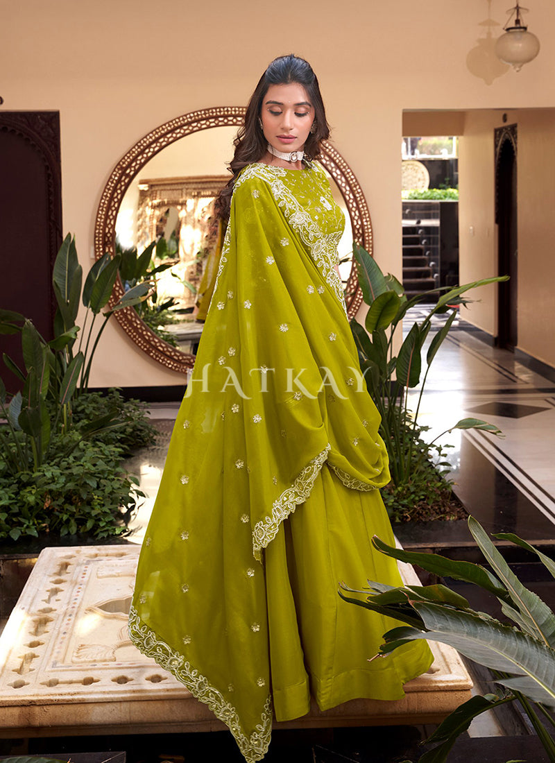 Lime Green Traditional Lehenga Choli
