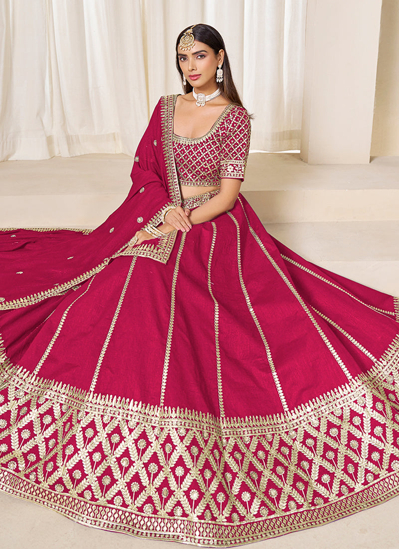 Buy Magenta Lengha Choli Online at Hatkay