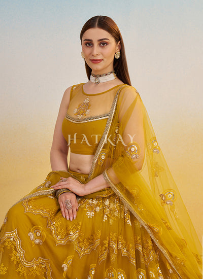 Mustard Yellow Designer Lehenga Choli