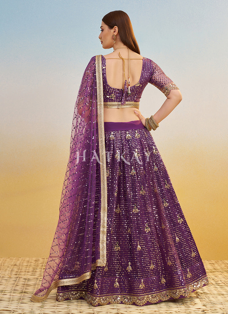 Purple Lehenga For Bride