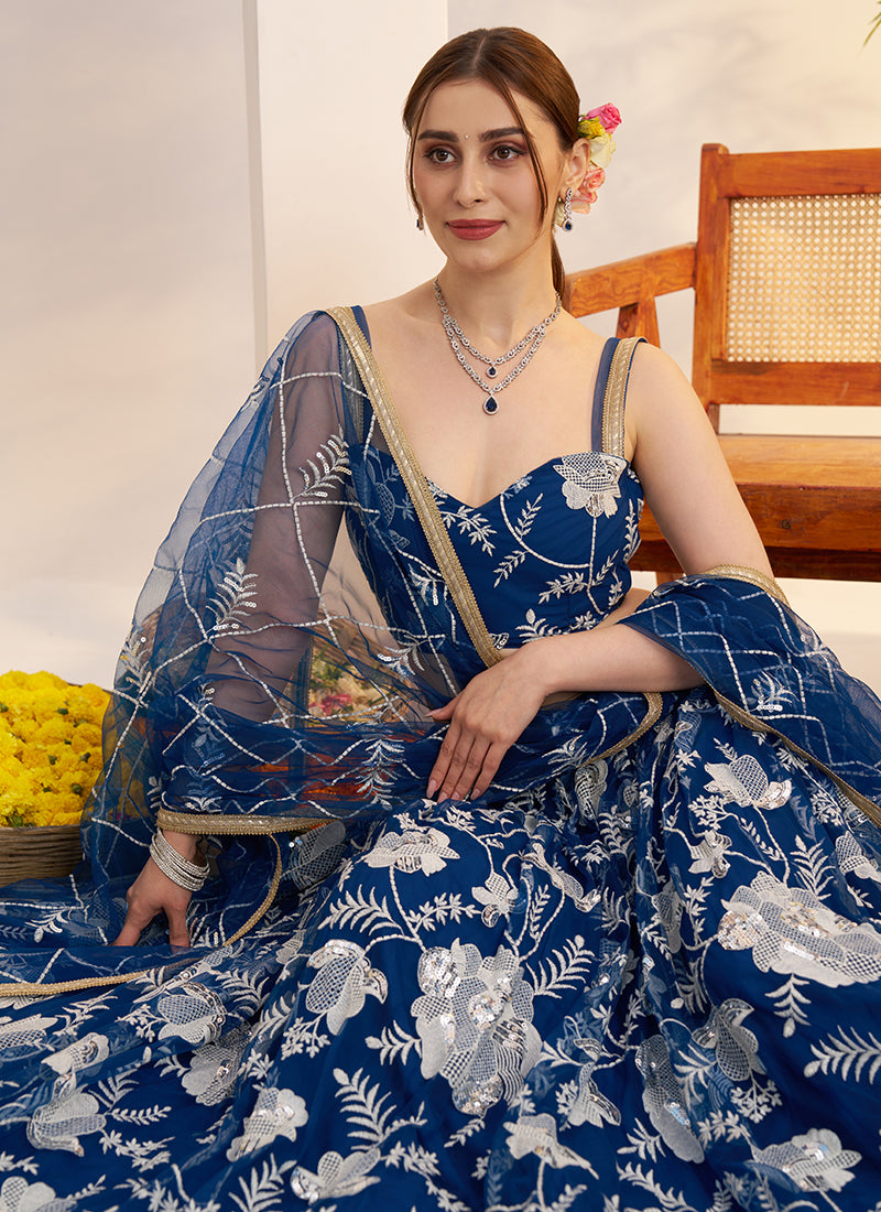 Buy Blue Lehenga Choli In Singapore