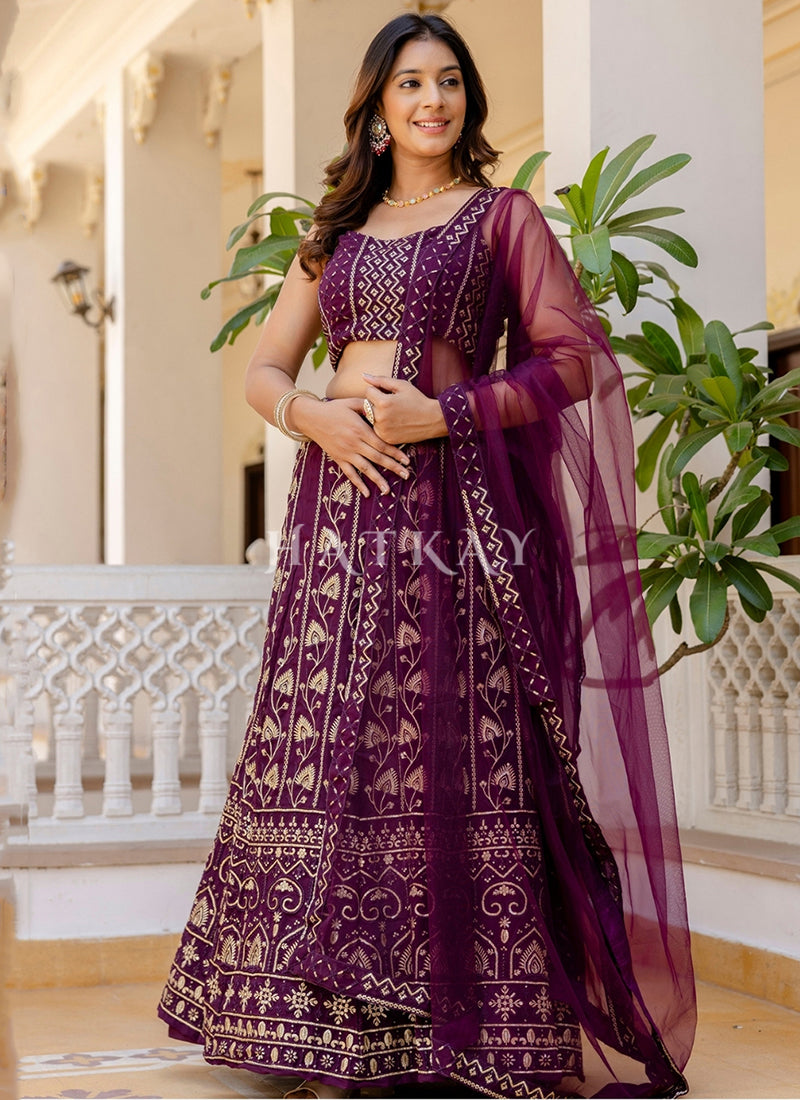 Buy Purple Lengha Choli