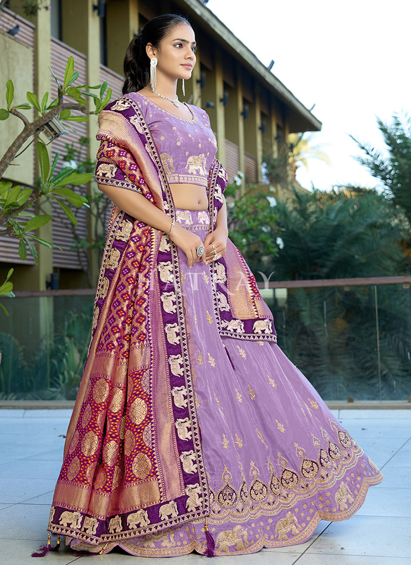 Purple And Red Traditional Lehenga Choli