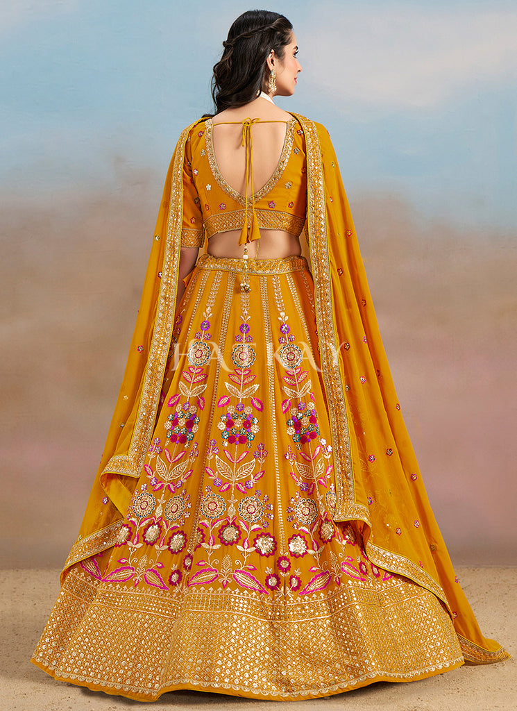 Yellow Bridal Lehenga Choli