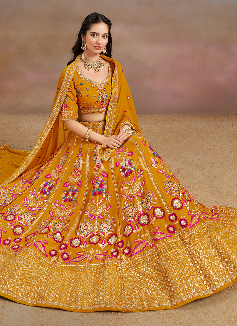 Yellow Traditiional Lehenga Choli