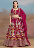 Magenta Pink Multi Embroidered Bridal Lehenga Choli