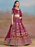 Magenta Pink Embroidered Bridal Lehenga Choli