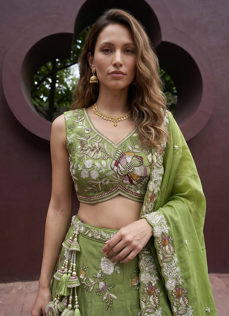 Shop Green Lengha Choli Online