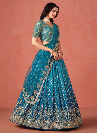 Turquoise Bridal Lehenga Choli